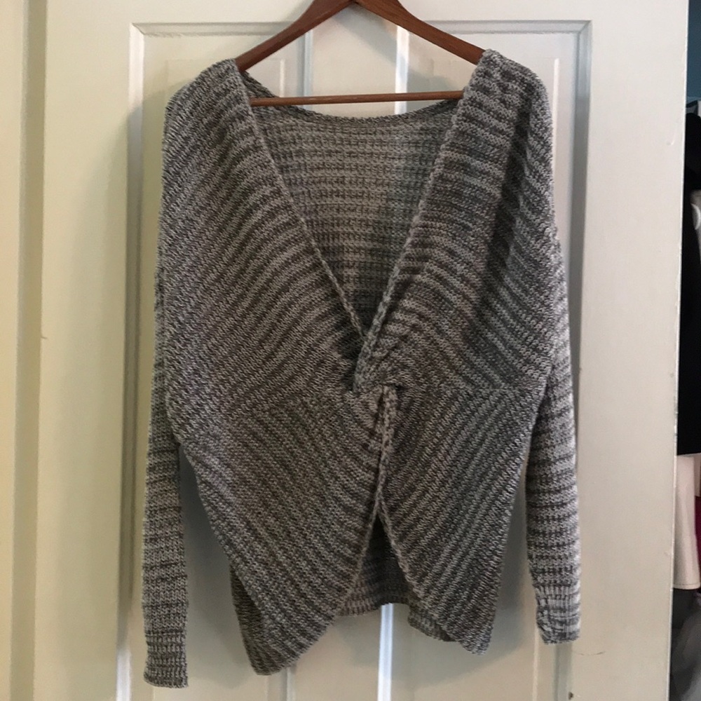 StitchFix Grey Open Back Sweater